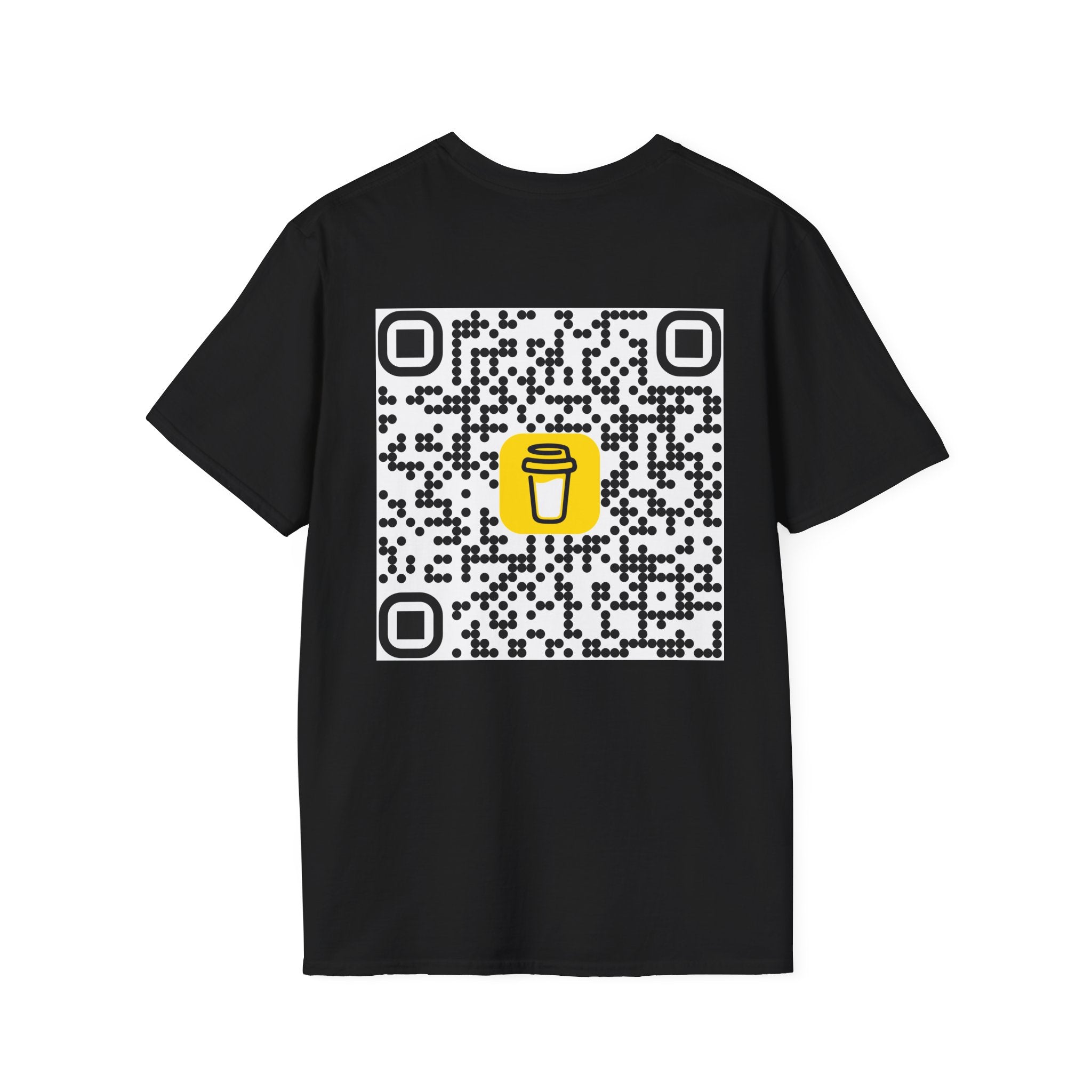 QR Code Coffee Cup T‑Shirt — Scan-to-Order Cafe Tee