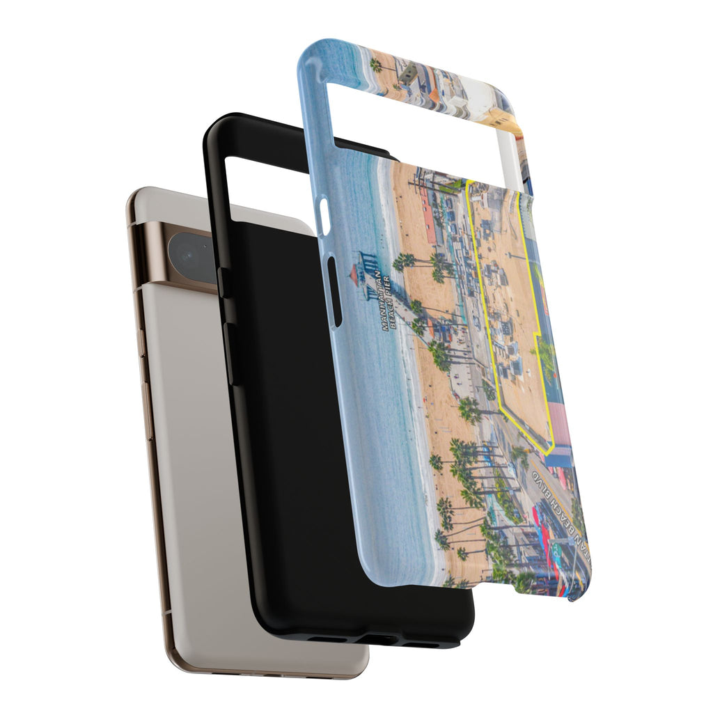Phone Cases, Manhattan Beach California iPhone Samsung Google Tough Cases, Beach Lovers Gifts, Coastal Accessories, Ocean Phone Covers,