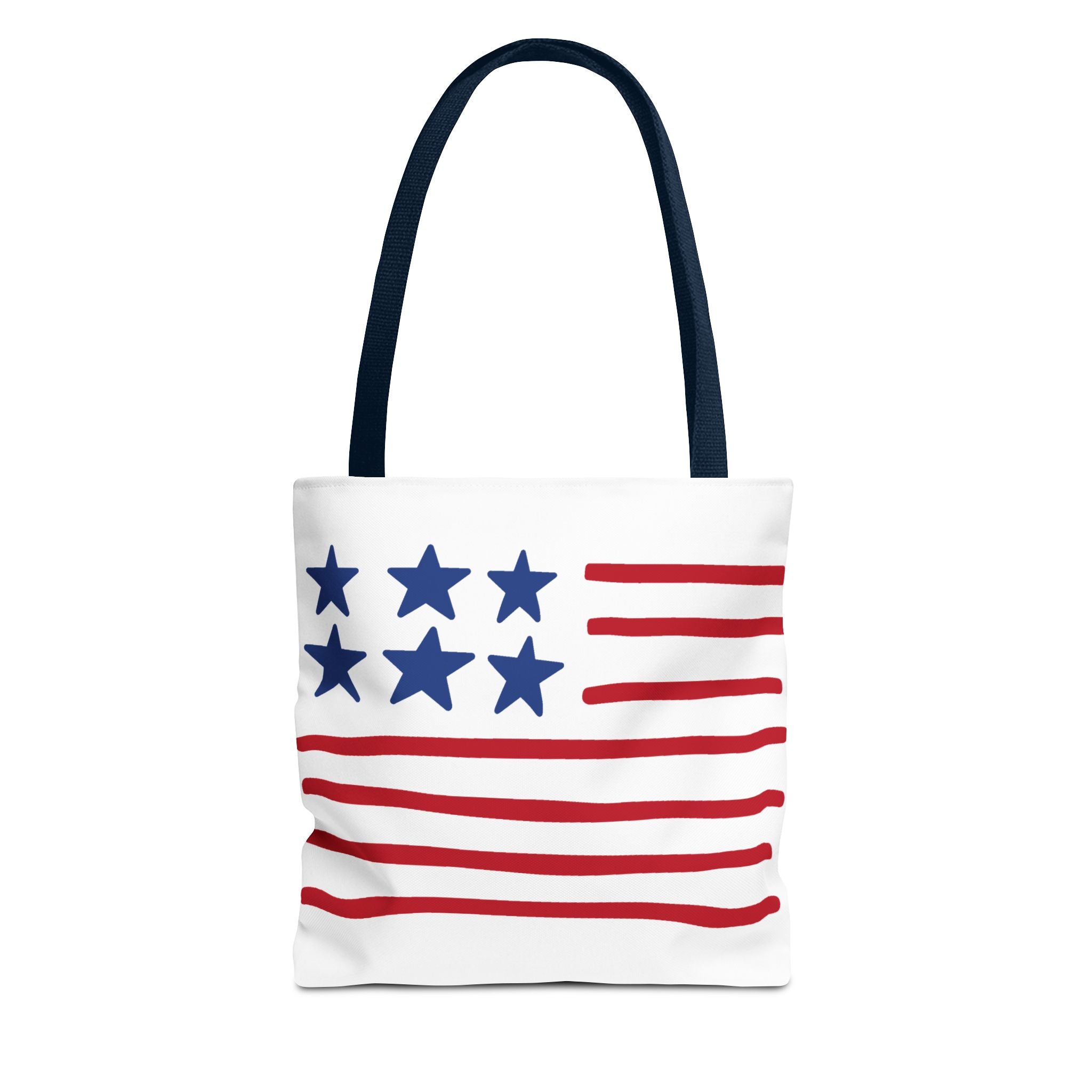 American Flag Stars & Stripes Tote Bag — Patriotic Canvas Beach Grocery Bag