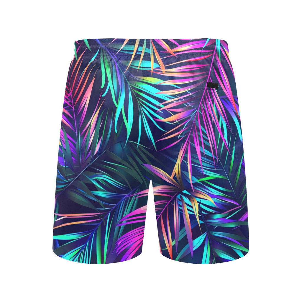 Palm Frond Men's Mid-Length Beach Shorts