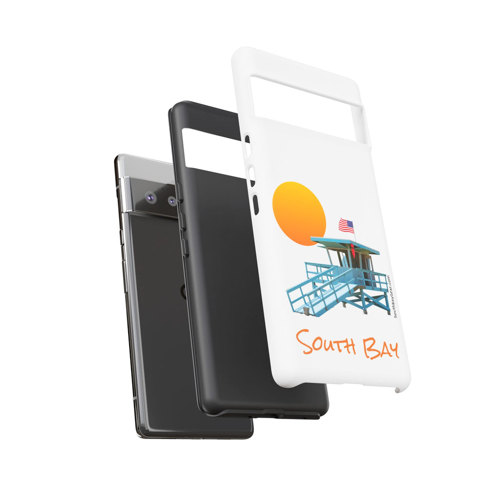 South Bay Lifeguard Stand with American Flag Tough Phone Cases