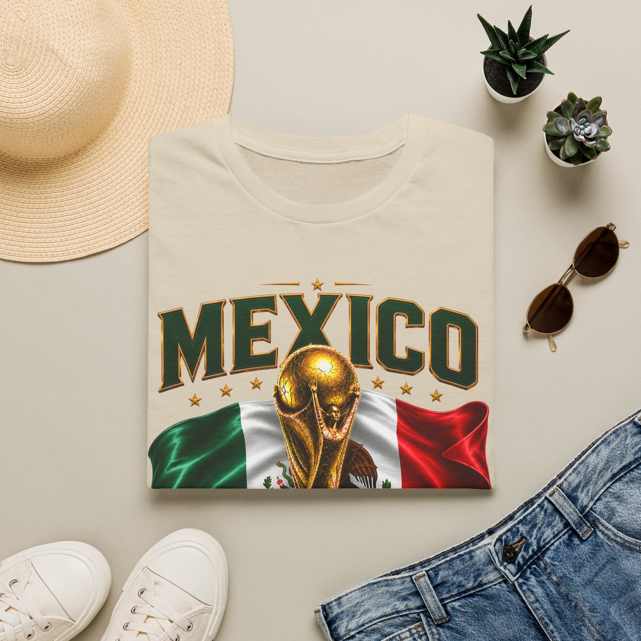 Mexico 2026 World Cup T-Shirt — Flag & Trophy Soccer Fan Tee