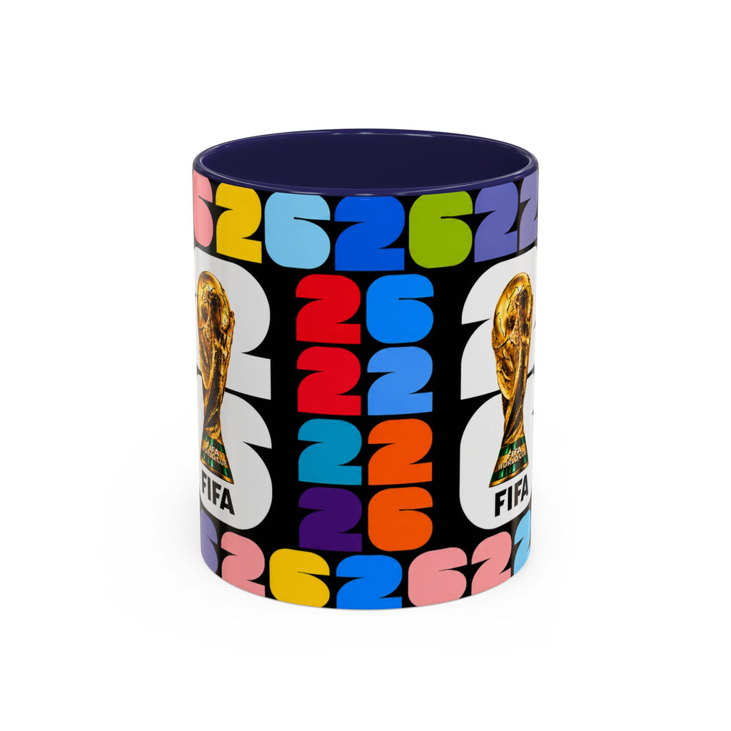2026 World Cup Accent Coffee Mug – Colorful FIFA Trophy Design (11/15oz)