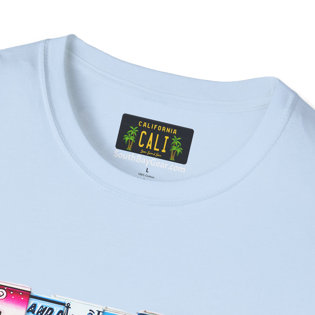 California License Plate Letters T-Shirt | Vintage Road Trip State Tee