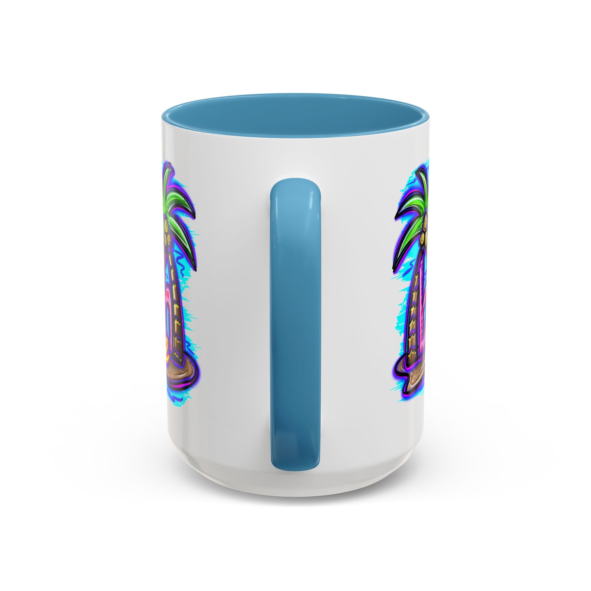Beach Life Coffee Mug — Tropical Palm Sunset Accent Mug (11/15oz)