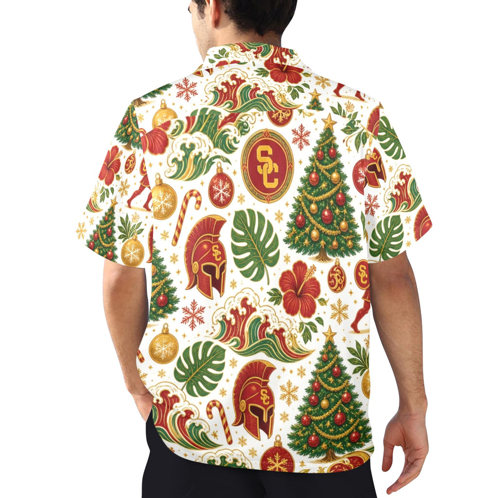 USC Christmas Men's All Over Print Hawaiian Shirt Made In USA Ships to USA Only