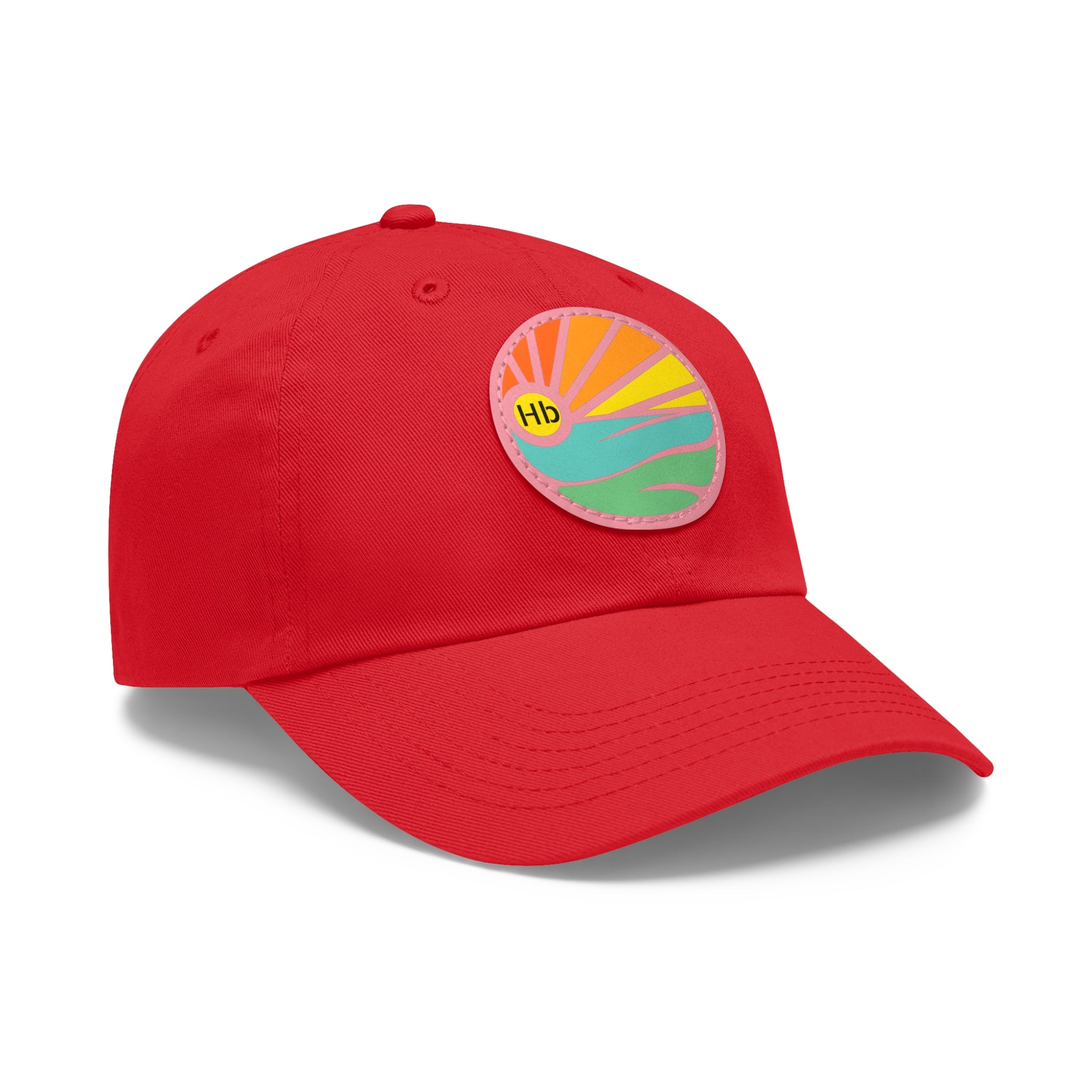 Hermosa Beach Sunset Wave Patch Hat | Mom and Dad Hat with Round Leather Patch #HermosaBeach