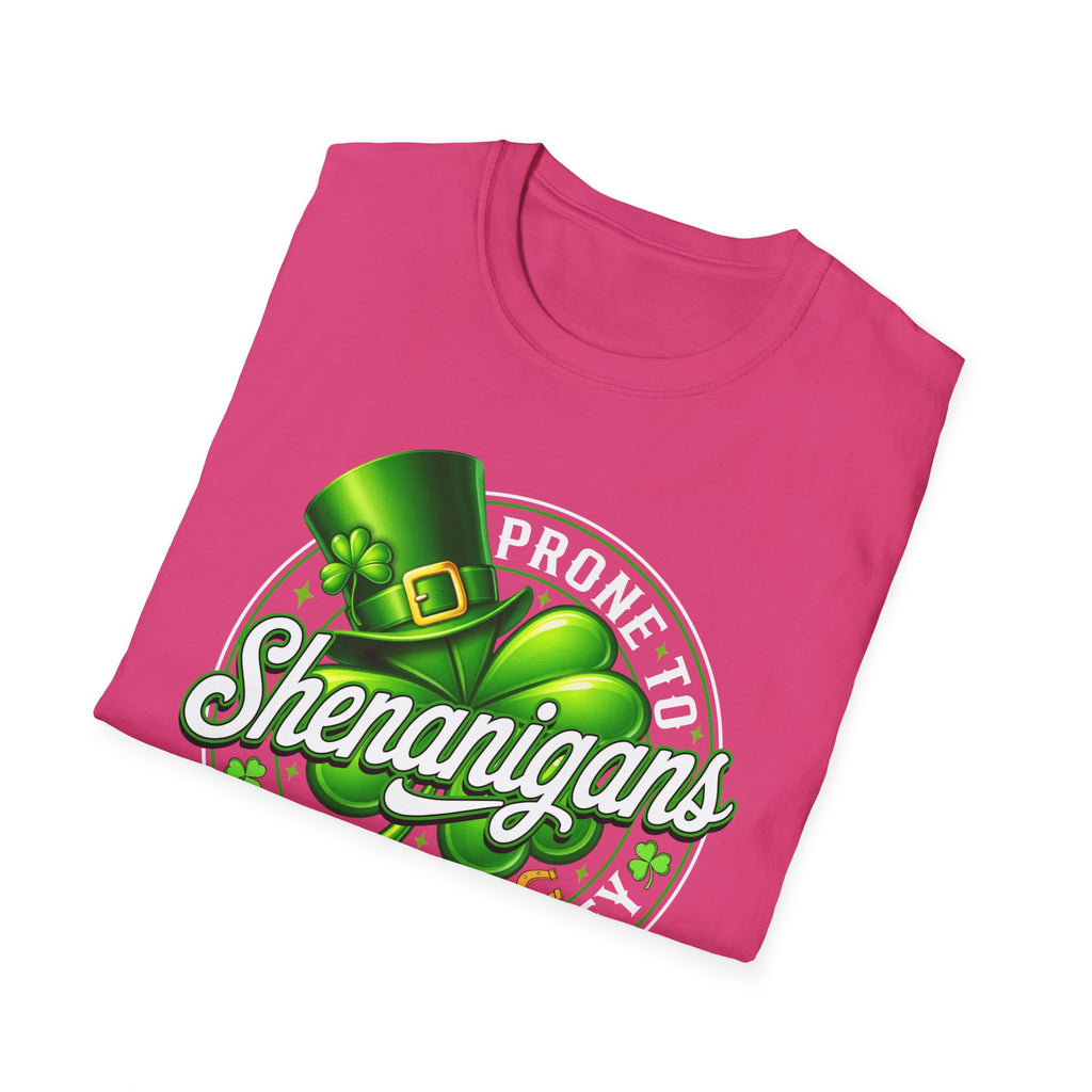 Prone to Shenanigans and Malarkey T-Shirt | St. Patrick's Day Leprechaun Hat Shamrock