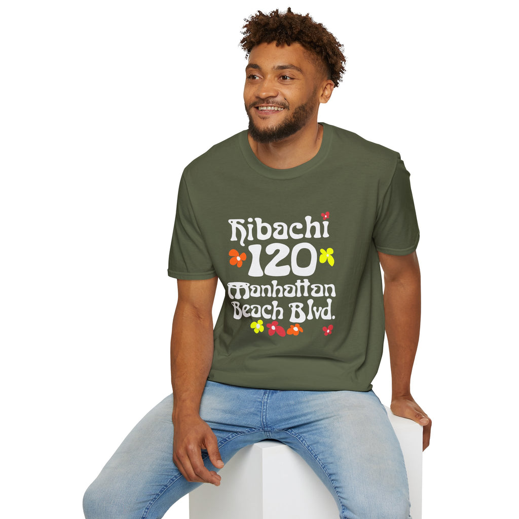 Hibachi 120 Manhattan Beach Blvd Restaurant #OldSchool T-Shirt — Retro Floral Surf Tee "Gone But Not Forgotten"