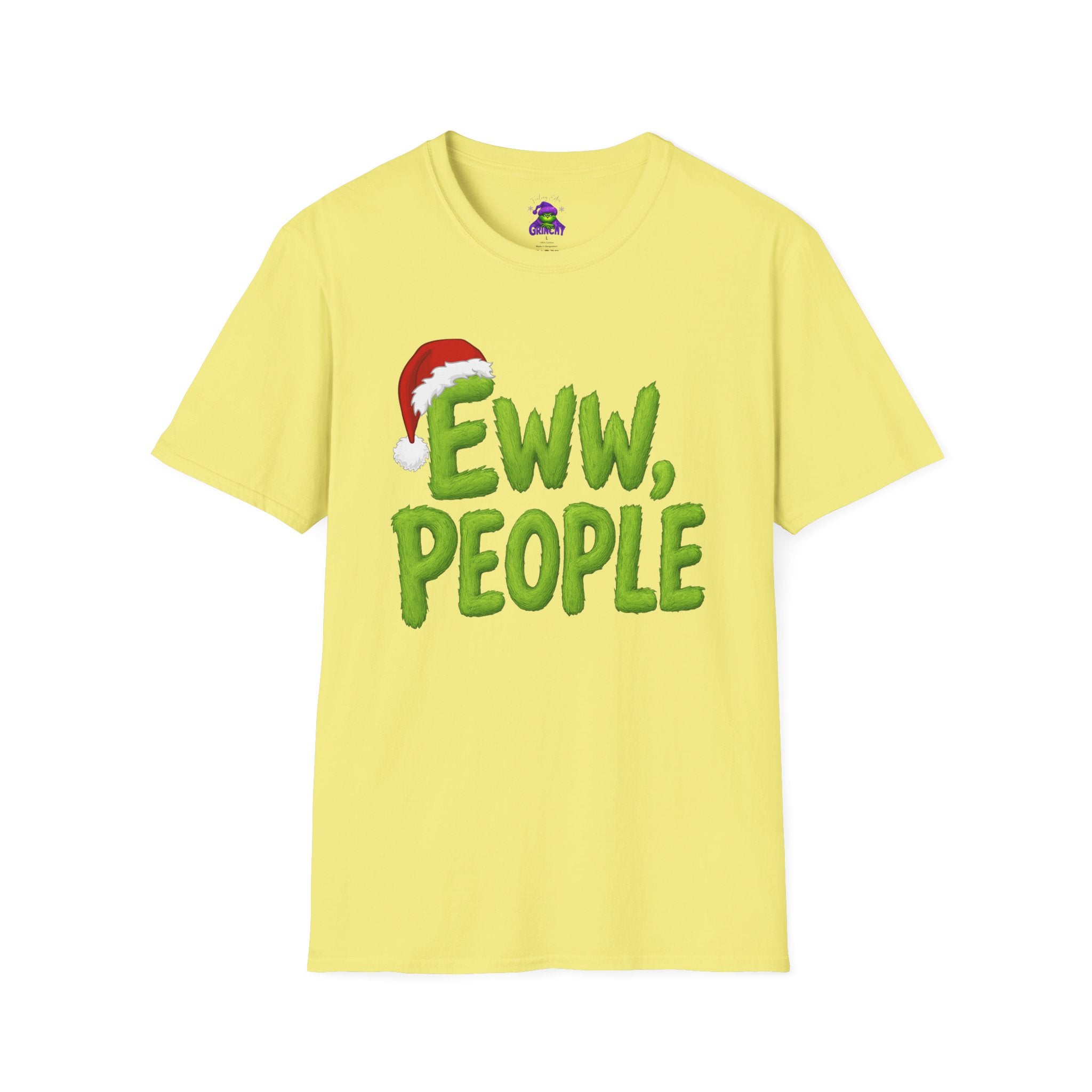 Eww, People T-Shirt | Funny Grinchy Santa Hat Holiday Tee