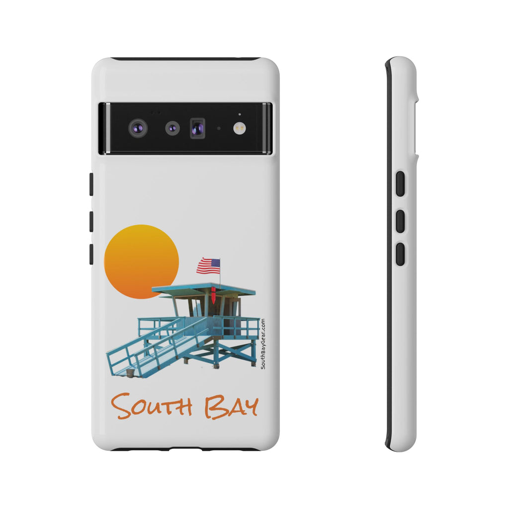 South Bay Lifeguard Stand with American Flag Tough Phone Cases