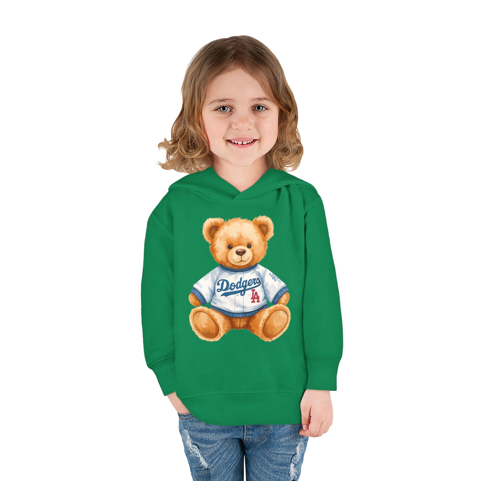 Teddy Bear in Jersey Hoodie | Toddler Pullover Fleece