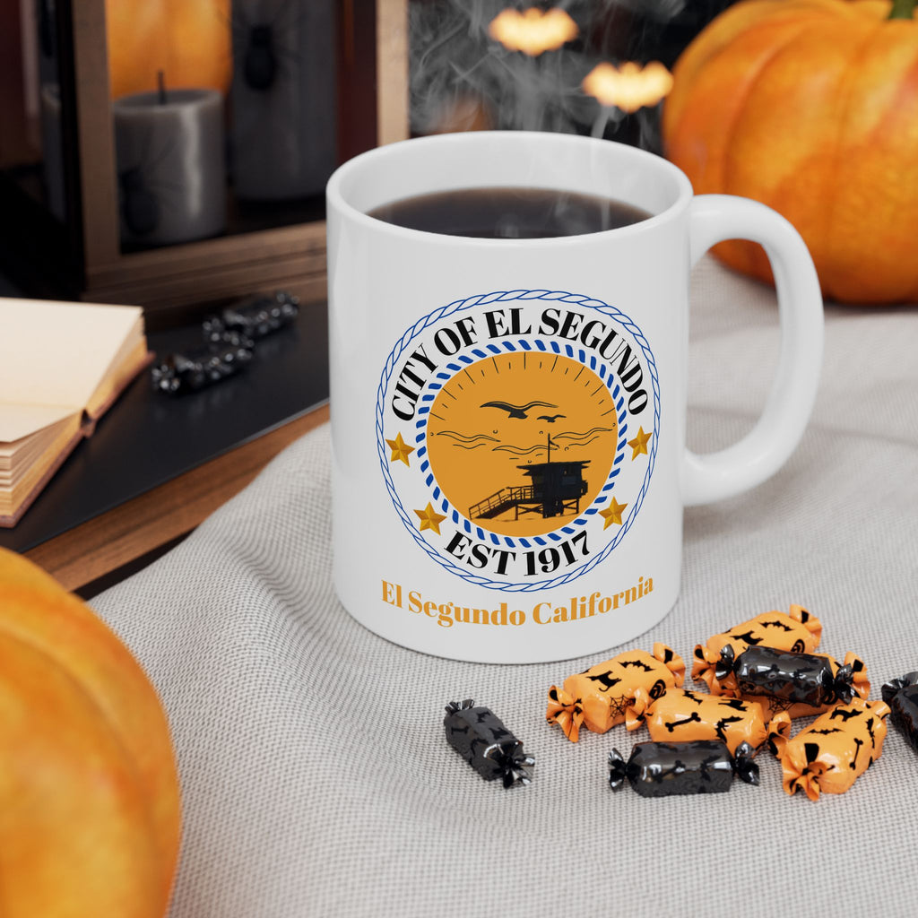El Segundo California Seal Ceramic Mug — City Crest Coffee Cup (11oz, 15oz)