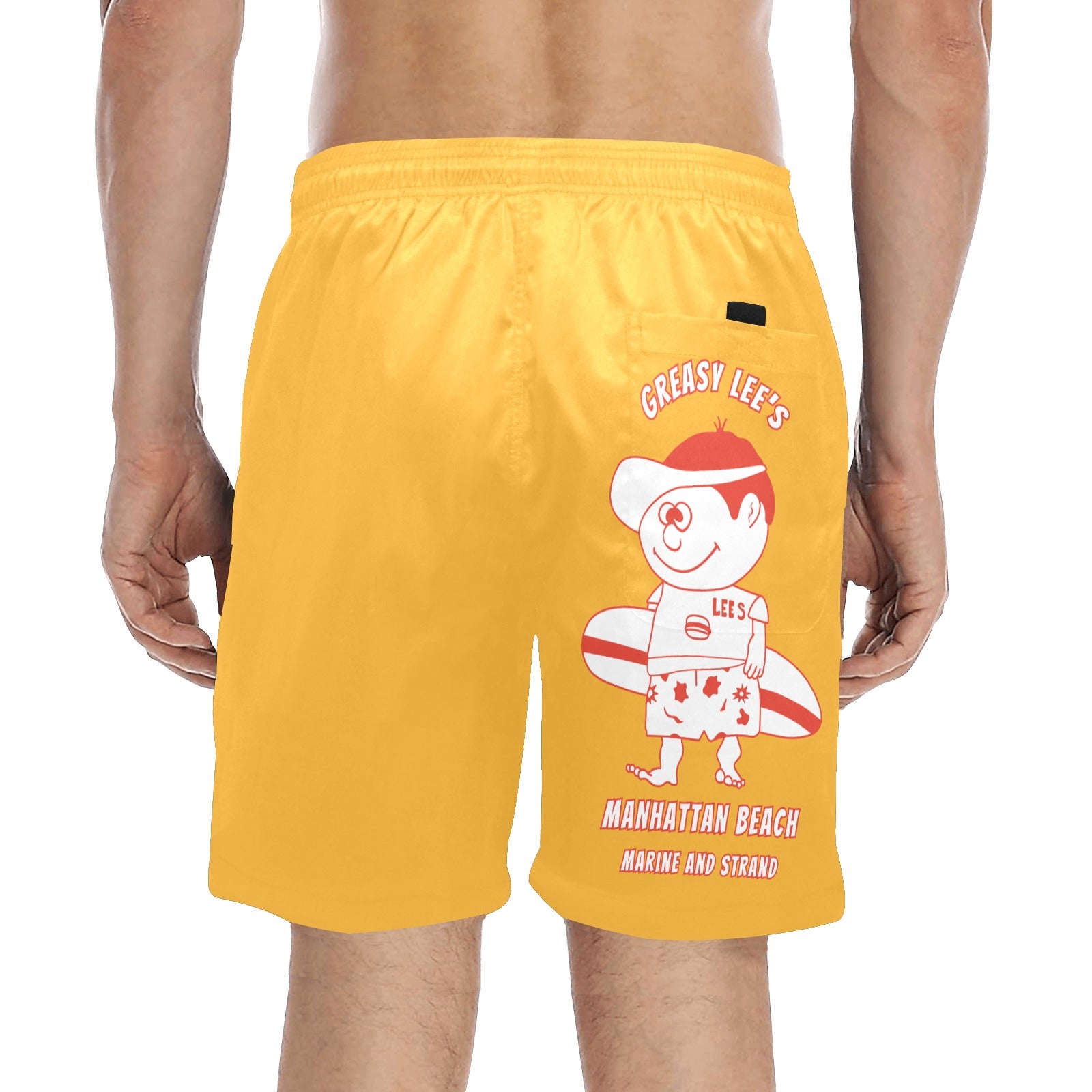Greasy Lee's Marine and Strand Manhattan Beach IYKYK Men's Mid-Length Beach Shorts