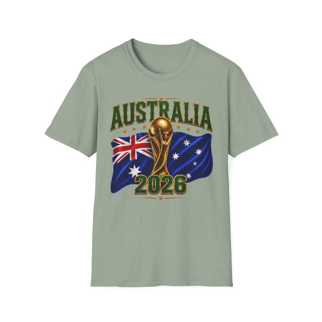 Australia 2026 Soccer World Cup T-Shirt — Aussie Flag & Trophy Design