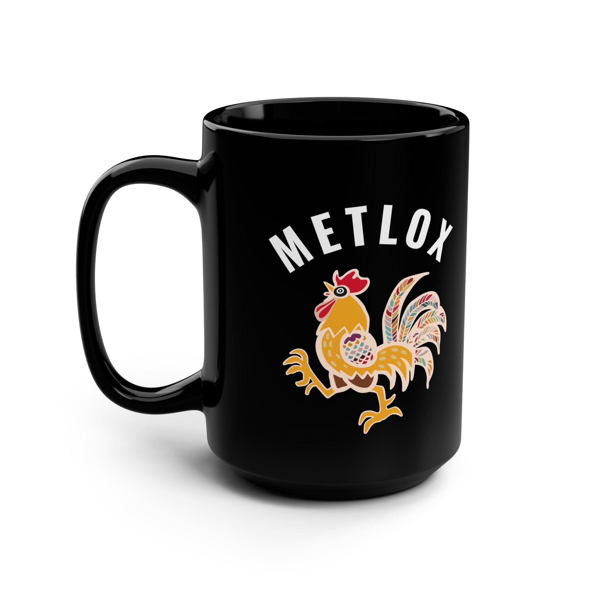 Metlox Pottery Manhattan Beach 1927–1989 Black Mug — 15oz Commemorative Ceramic Mug