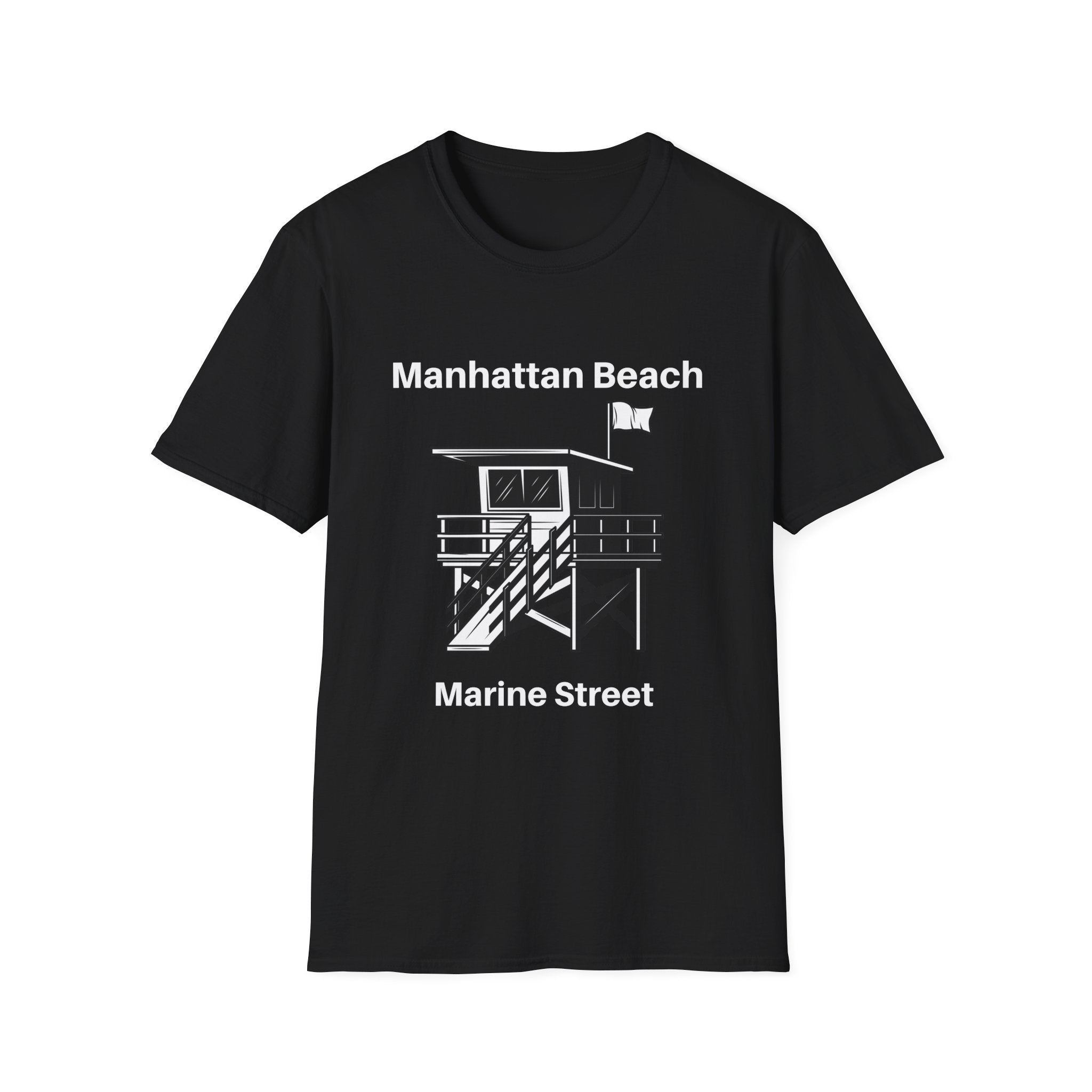 Marine Street Lifeguard Station Manhattan Beach  Mens and Womans Softstyle T-Shirt