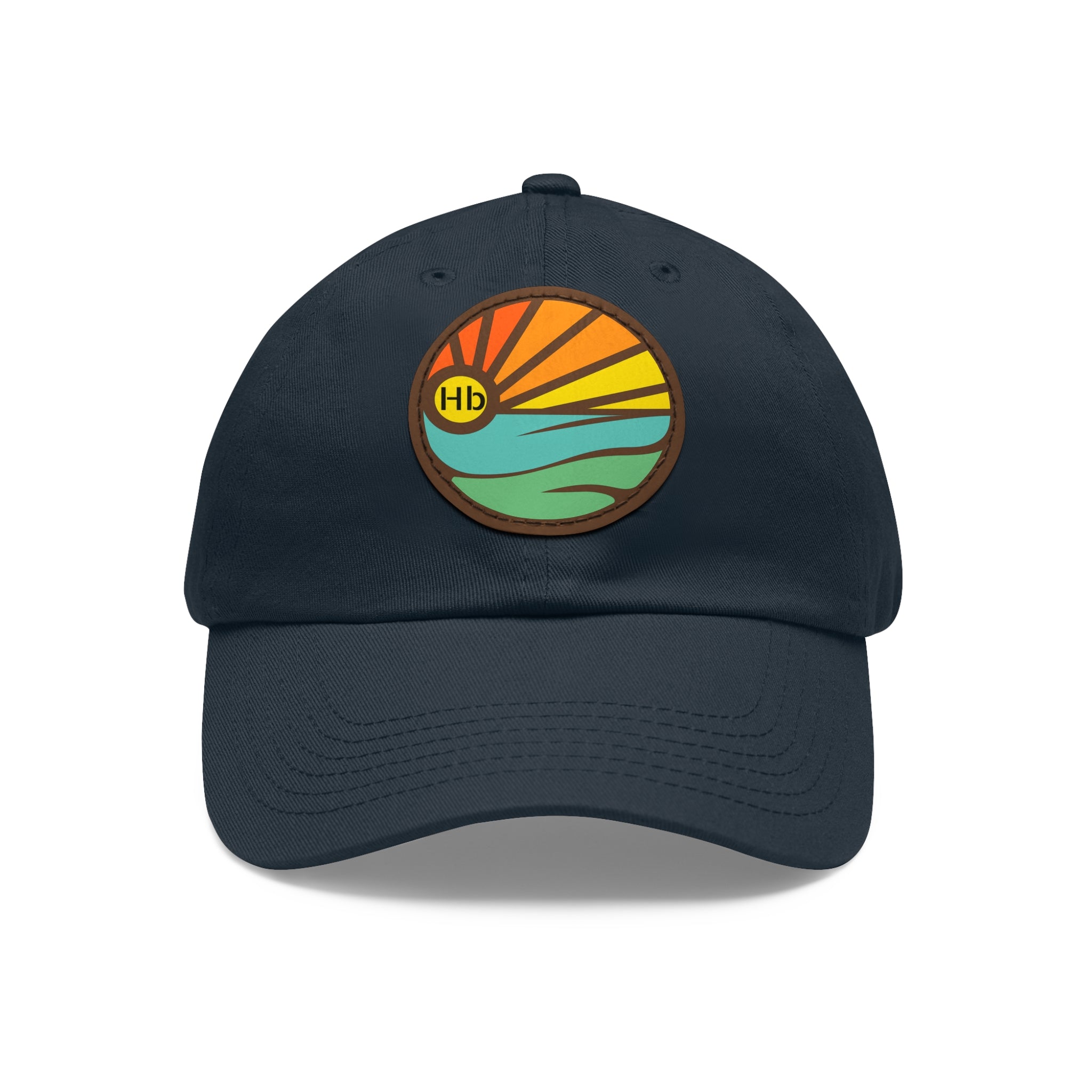 Hermosa Beach Sunset Wave Patch Hat | Mom and Dad Hat with Round Leather Patch #HermosaBeach