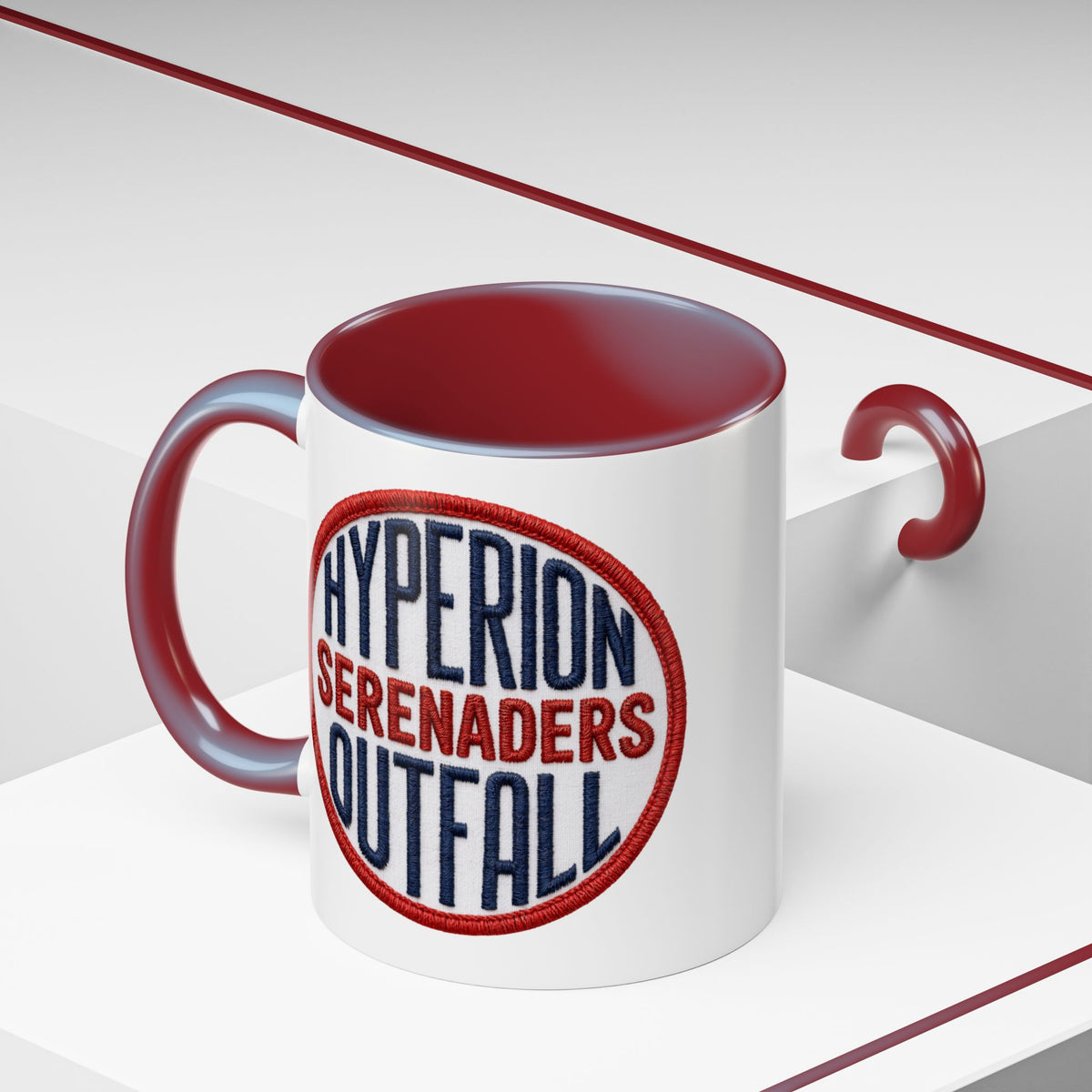 Accent Coffee Mug — "Hyperion Serenaders Outfall" Retro Patch Ceramic Mug (11/15oz)