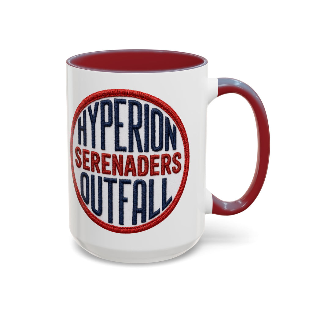 Accent Coffee Mug — "Hyperion Serenaders Outfall" Retro Patch Ceramic Mug (11/15oz)