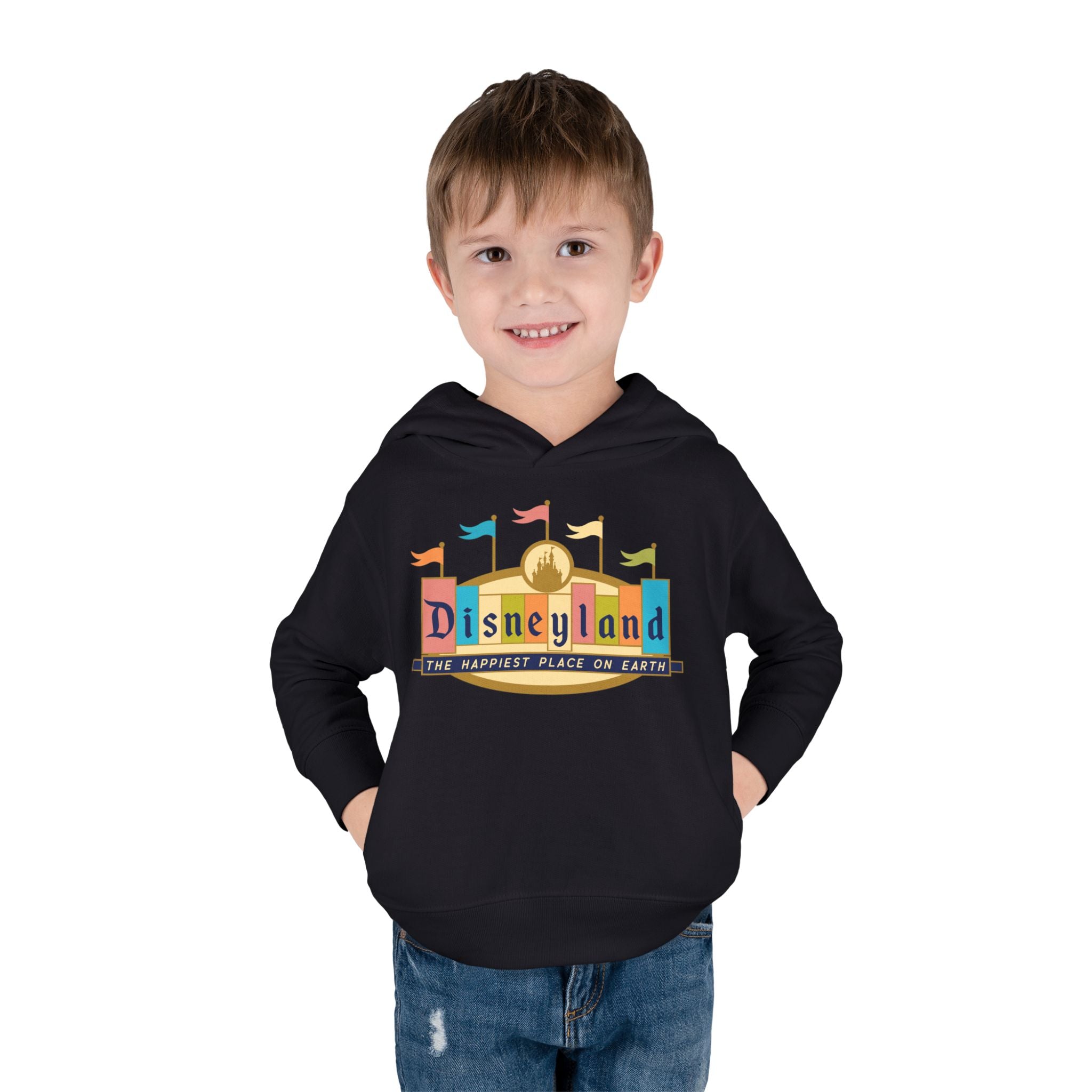 Disneyland way Back Machine Retro Logo Toddler Hoodie | Kids Pullover