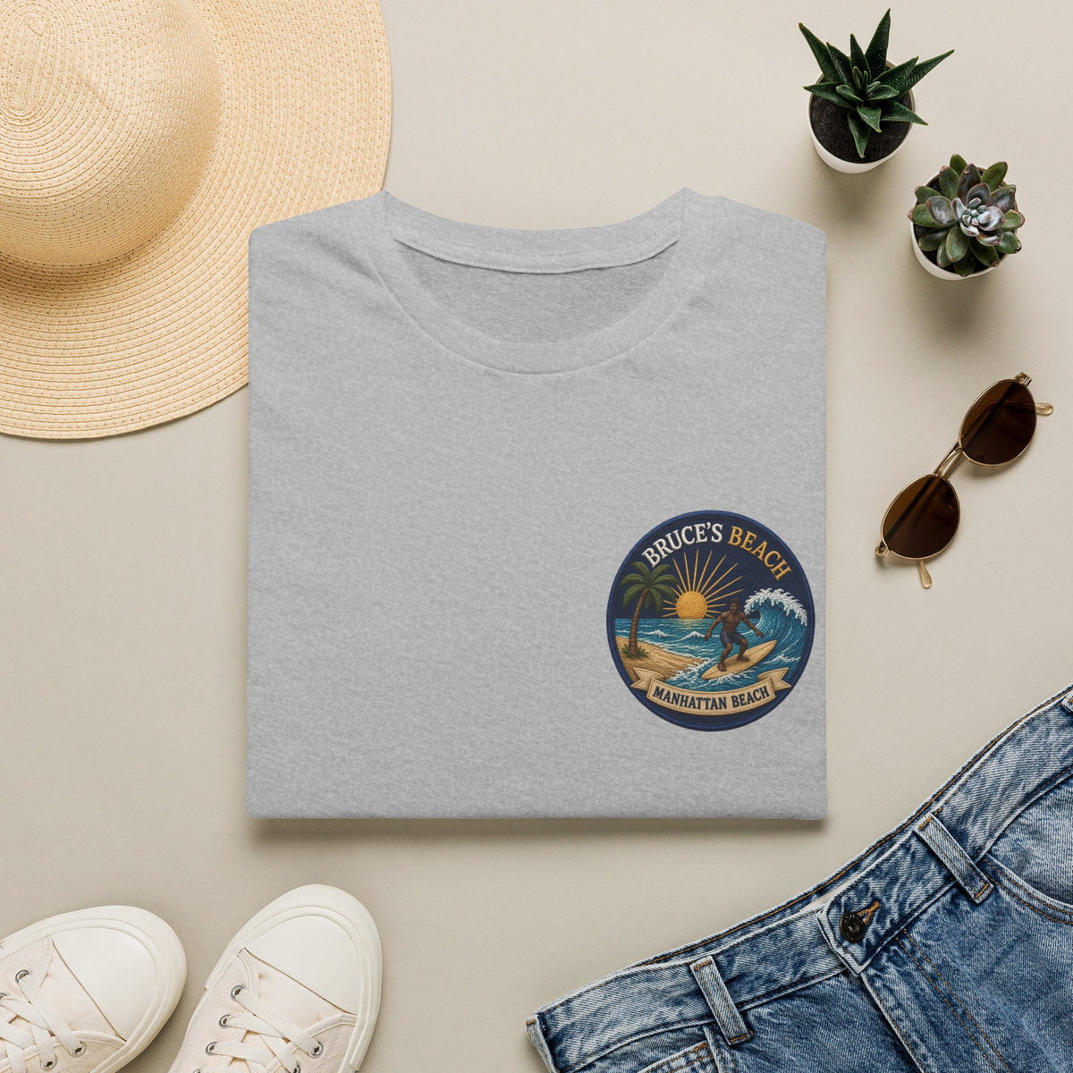Bruce's Beach Manhattan Beach Surf Patch T-Shirt