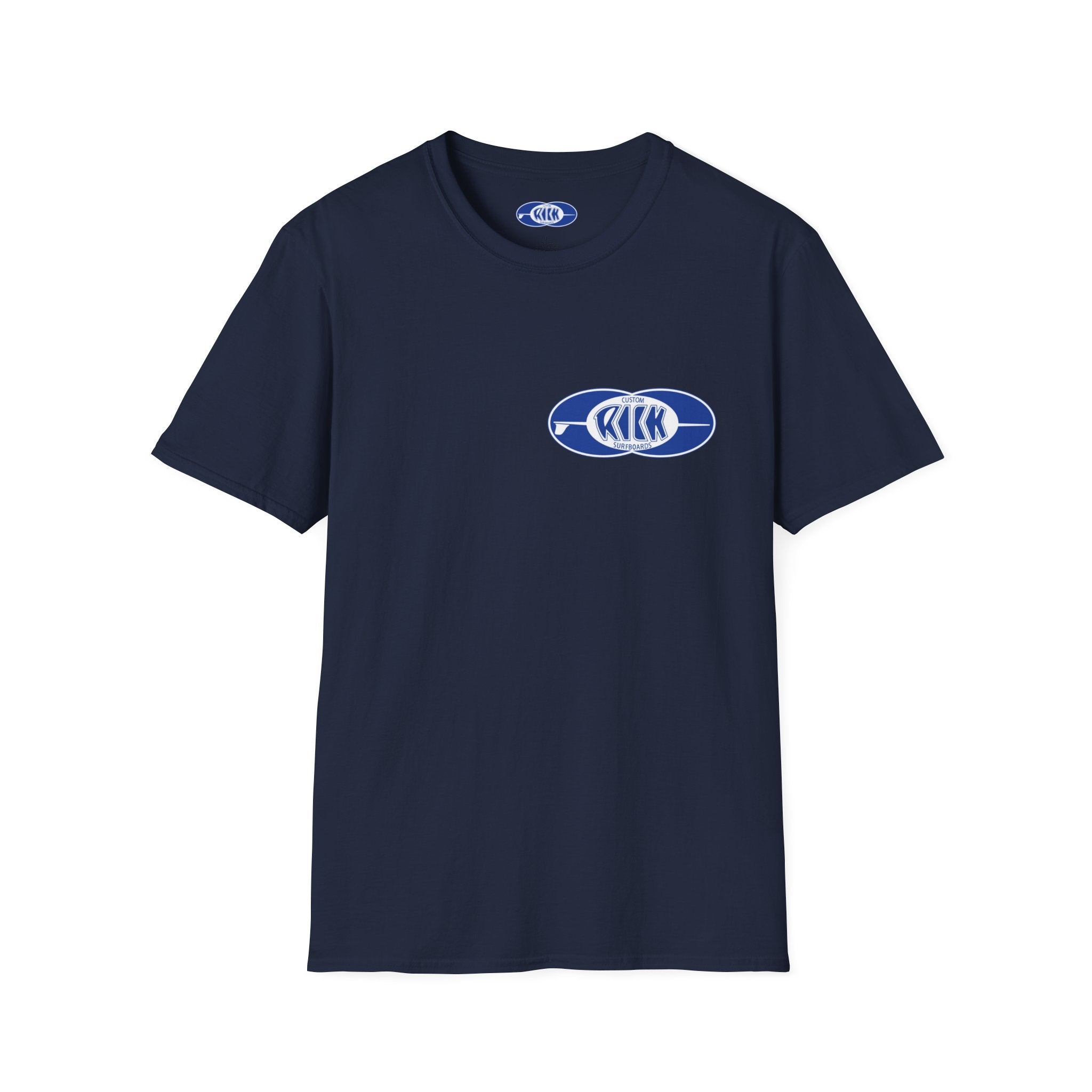RICK SURFBOARDS Unisex Softstyle T-Shirt, Mens Womens Tee, Many Colors Tagged Front Back Print