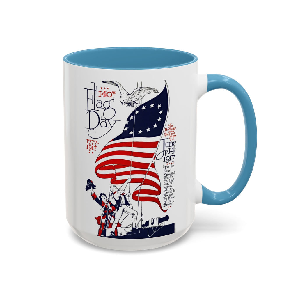 Flag Day Illustration Original Artwork 1917  Mug | American Flag Sailors Accent Coffee Mug