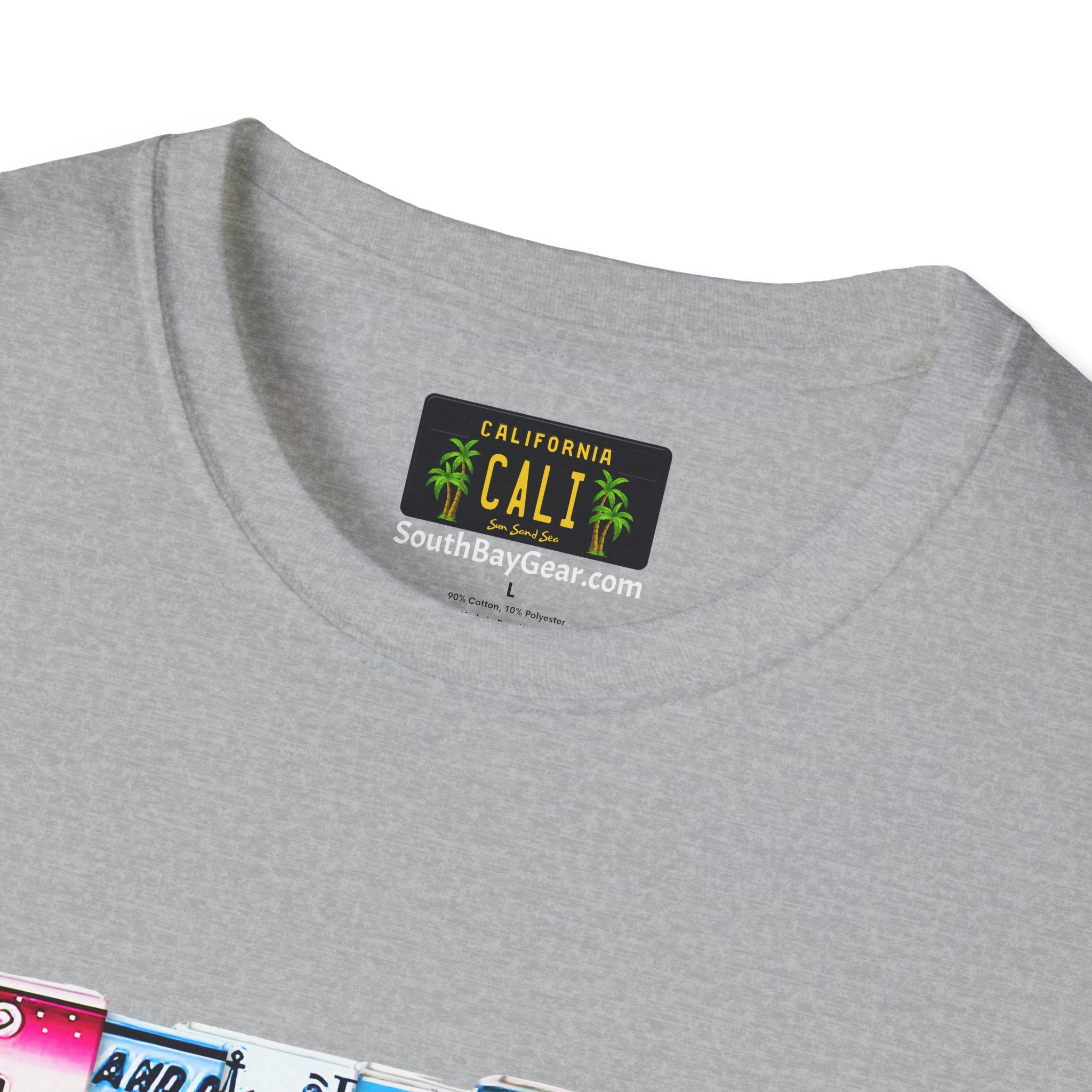California License Plate Letters T-Shirt | Vintage Road Trip State Tee