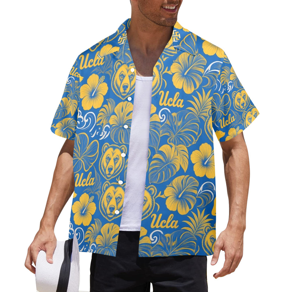 UCLA Men's All Over Print Hawaiian Shirt Made In USA Ships to USA Only