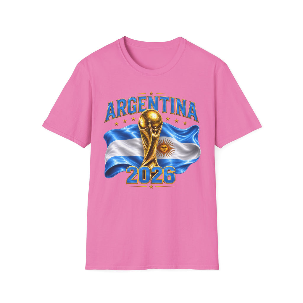 Argentina 2026 World Cup T-Shirt — Golden Trophy & Flag Soccer Fan Tee