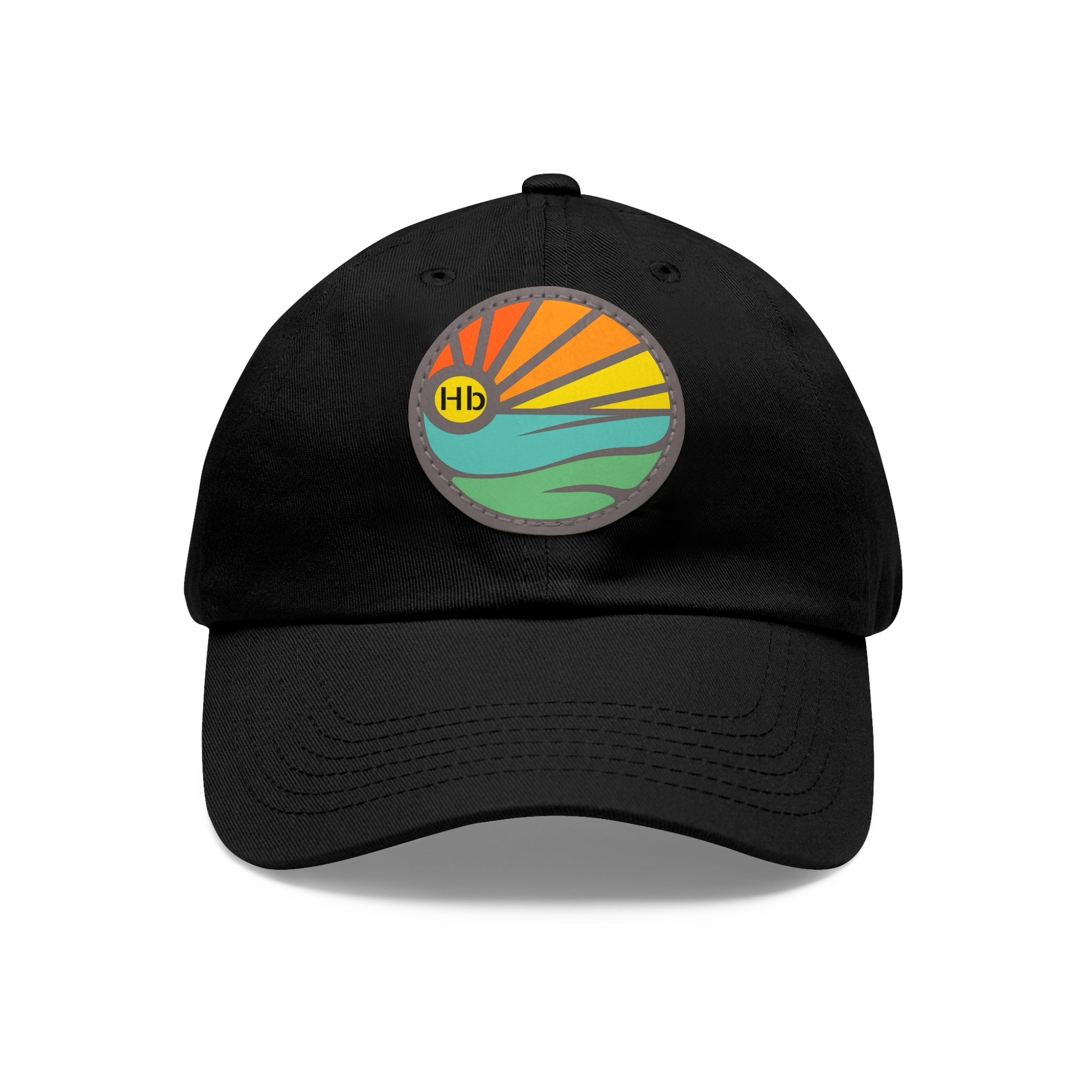 Hermosa Beach Sunset Wave Patch Hat | Mom and Dad Hat with Round Leather Patch #HermosaBeach