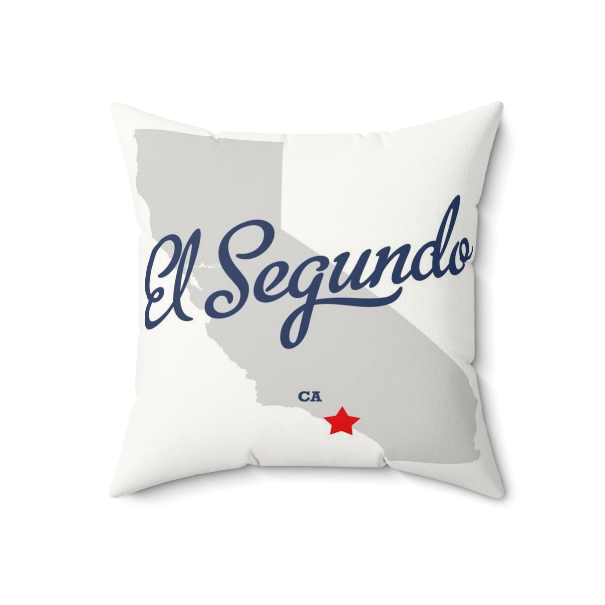 El Segundo California Map - Faux Suede Square Pillow