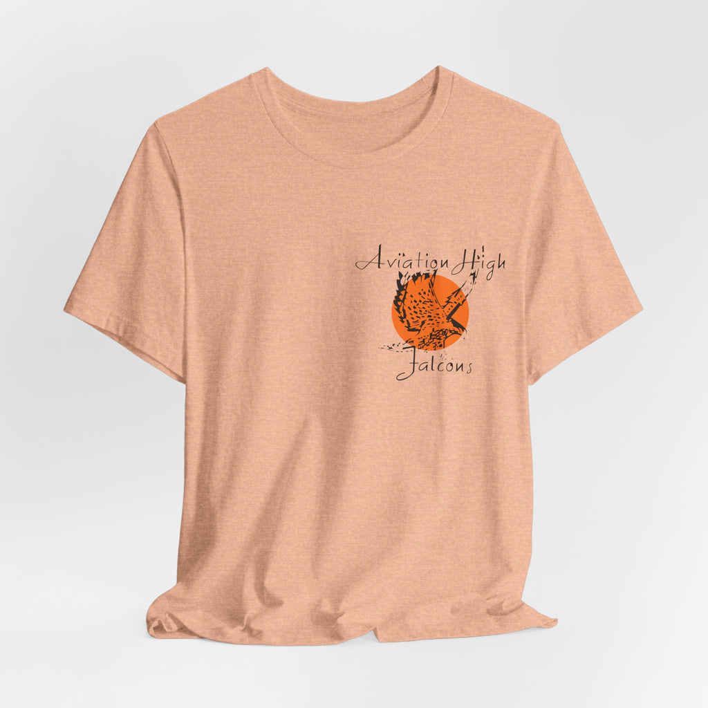 Aviation High School Signage Logo - Many Colors - Unisex Jersey Short Sleeve Tee