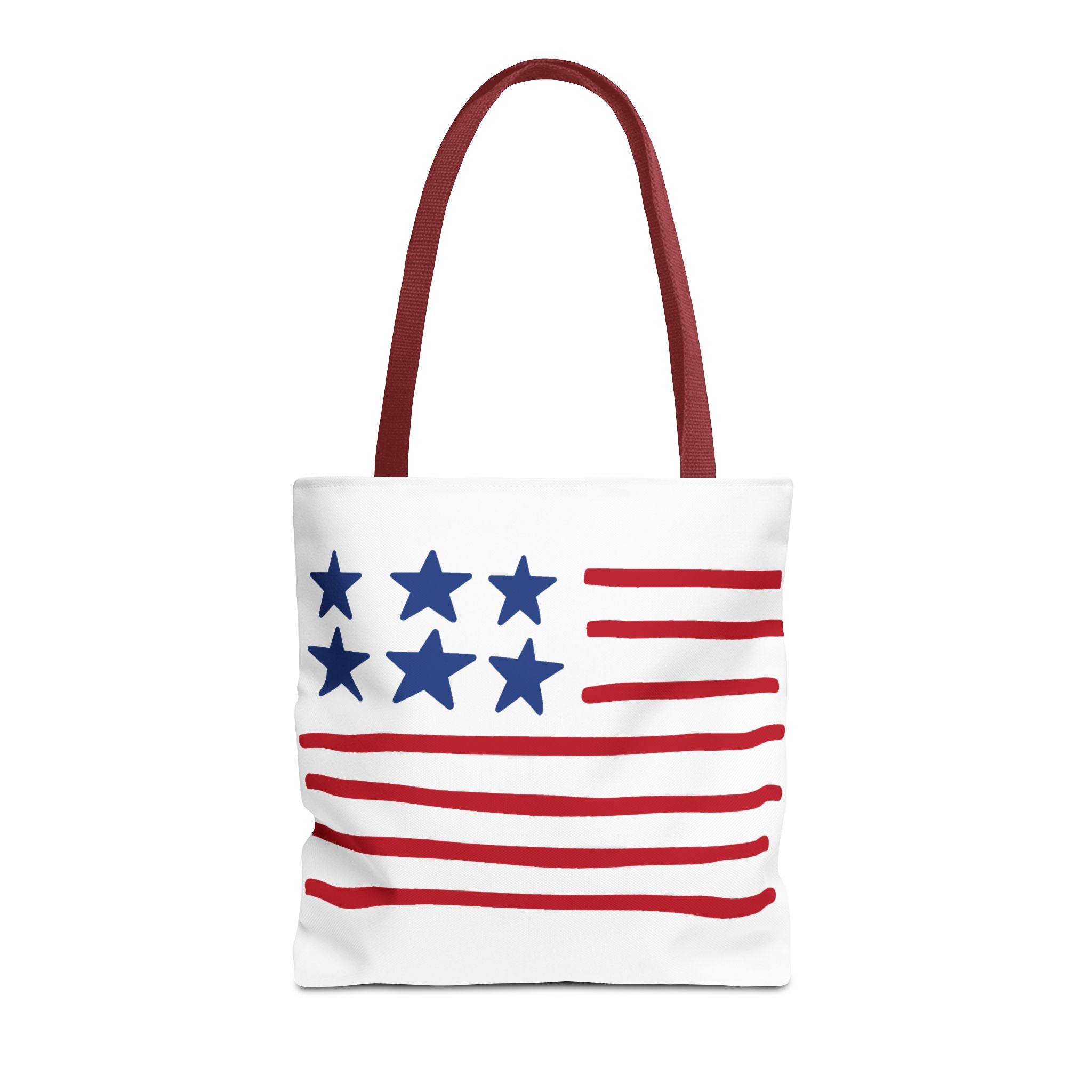 American Flag Stars & Stripes Tote Bag — Patriotic Canvas Beach Grocery Bag