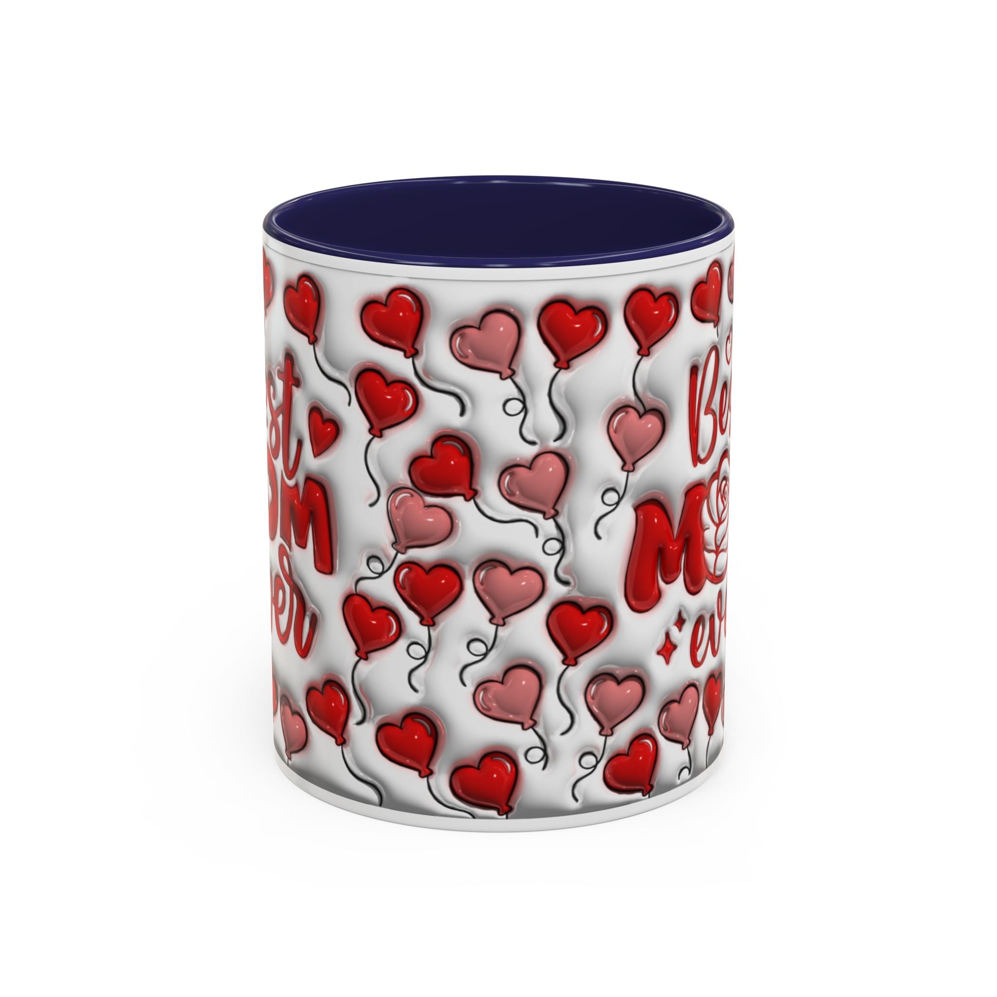Best Mom Ever Valentines Day Hearts Accent Coffee Mug (11, 15oz)