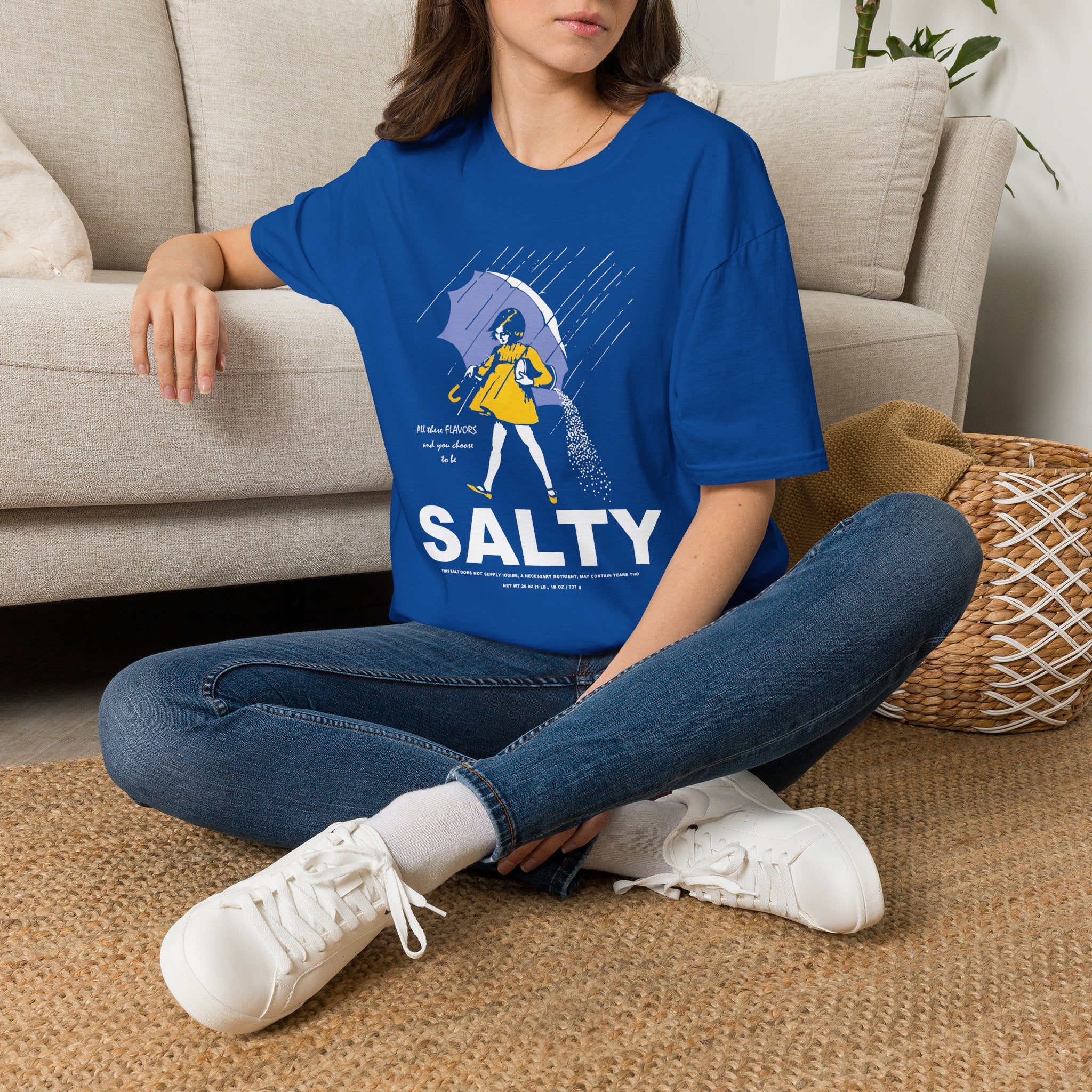 Salty Rainy Day Graphic T-Shirt — Girl with Umbrella Illustration