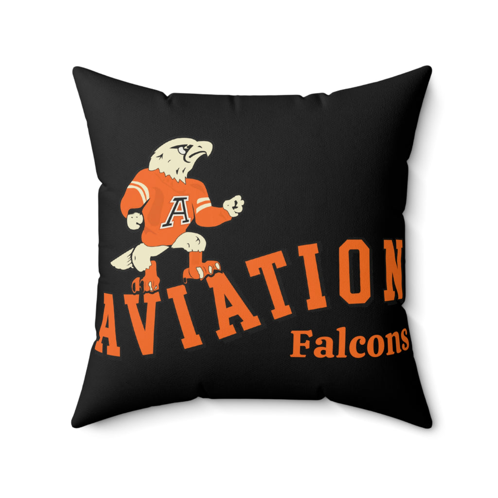 Aviation High School Go Falcons Gone But Not Forgotten Faux Suede Square Pillow
