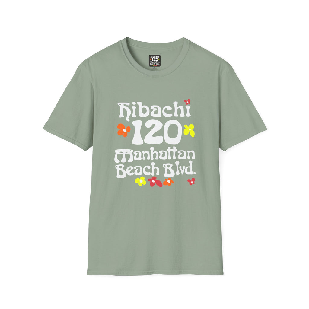 Hibachi 120 Manhattan Beach Blvd Restaurant #OldSchool T-Shirt — Retro Floral Surf Tee "Gone But Not Forgotten"