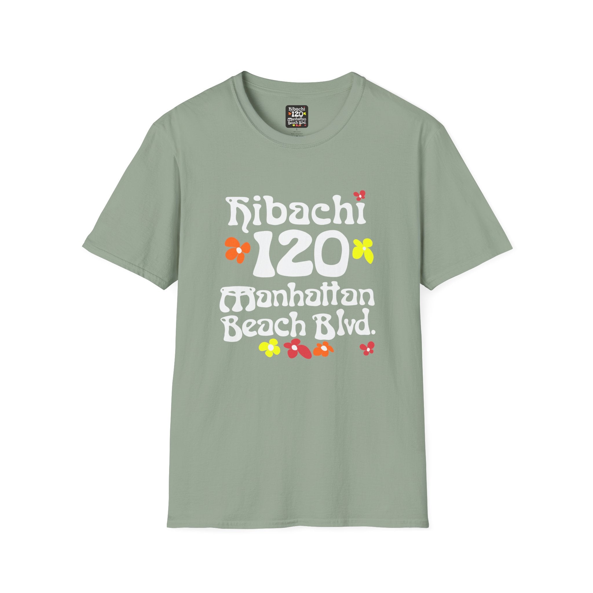 Hibachi 120 Manhattan Beach Blvd Restaurant #OldSchool T-Shirt — Retro Floral Surf Tee "Gone But Not Forgotten"