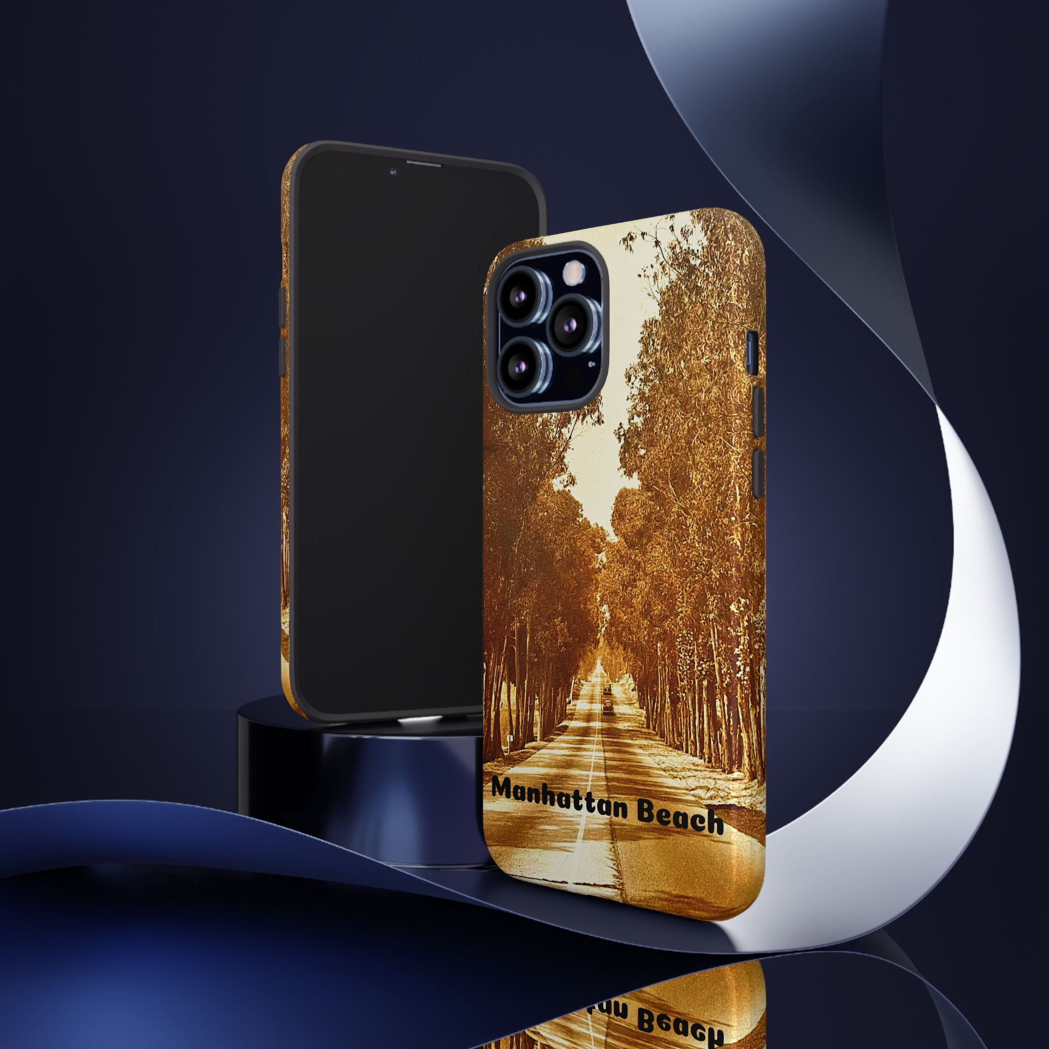 Phone Cases Manhattan Beach Rosecrans Ave Early 60's Tough Cases 90266 California, iPhone Samsung Google Pixel Protective Cover, Vintage