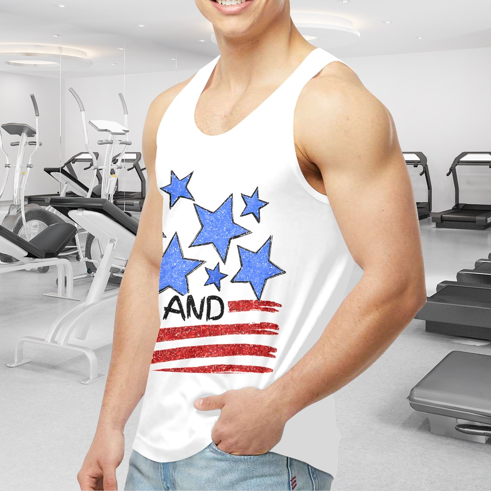 Stars and Stripes Men's Tank Top Made in USA