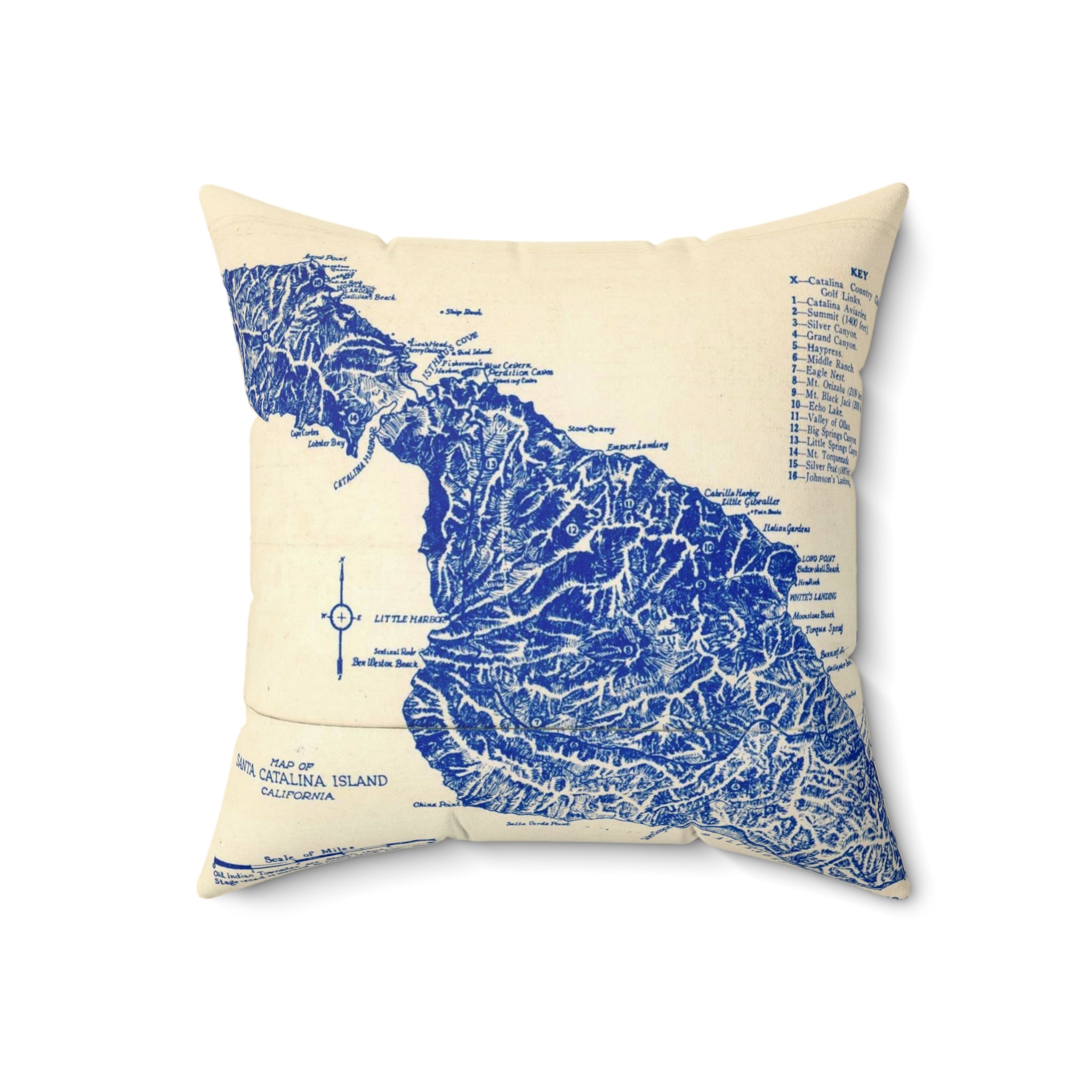 Santa Catalina Island California 90704 #1 Spun Polyester Square Pillow