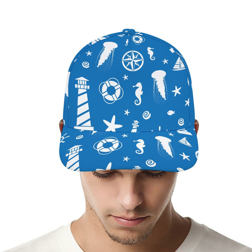 Blue Ocean Nautical Scene Baseball Cap Free Shipping