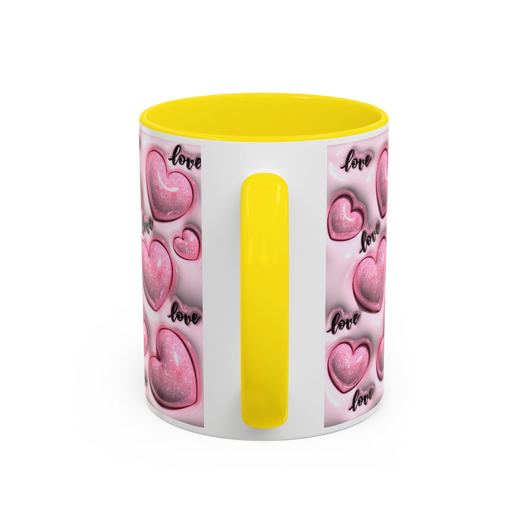 Pink Heart Pattern love Mug | Accent Coffee Mug 11oz 15oz