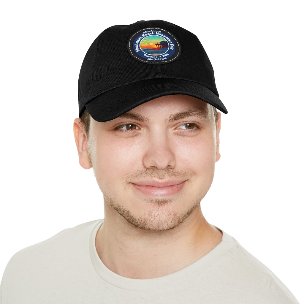 Manhattan Beach Hometown Fair 2026  Beach  Live Oak Park Annual Festival Round Leather Patch Hat