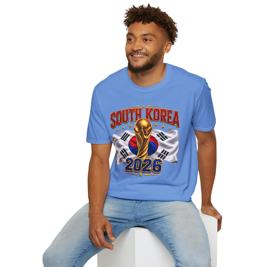South Korea 2026 Soccer World Cup T-Shirt — Korean Flag & Trophy Football Fan Tee