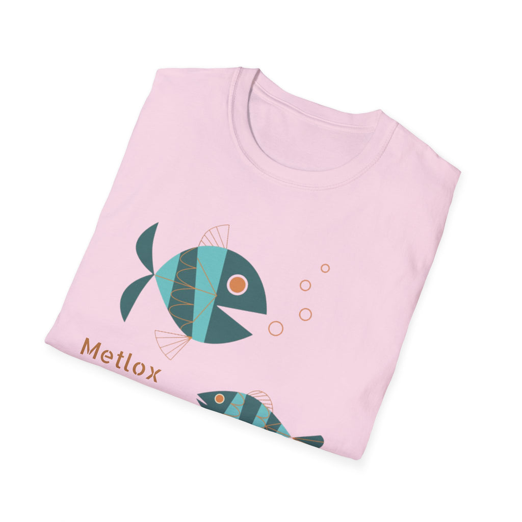 Metlox Pottery Fish Trio T-Shirt | Minimal Ocean Illustration