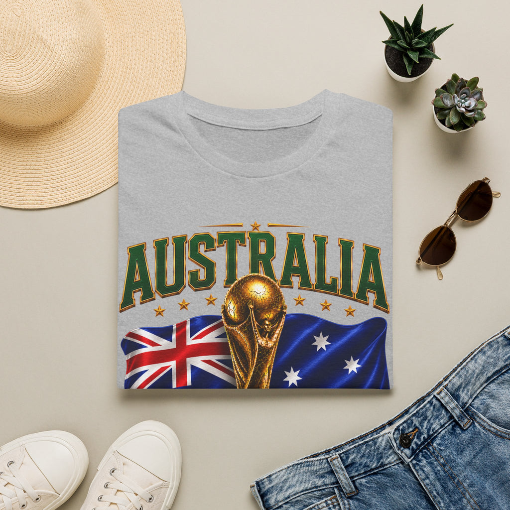 Australia 2026 Soccer World Cup T-Shirt — Aussie Flag & Trophy Design