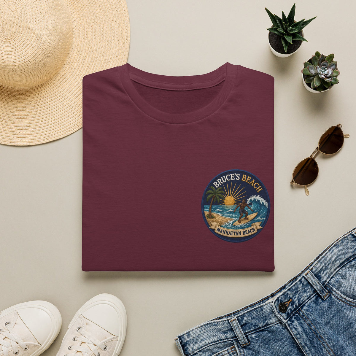 Bruce's Beach Manhattan Beach Surf Patch T-Shirt